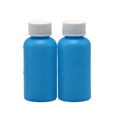100 ml PET Ambar/ Azul xarope para tosse frasco de líquido oral com tampa CRC e vedação térmica