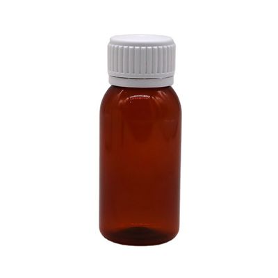 60 ml Ambar Redondo Farmácia Prescrição PET Medicamento Líquido Container Escalado com Cobertura