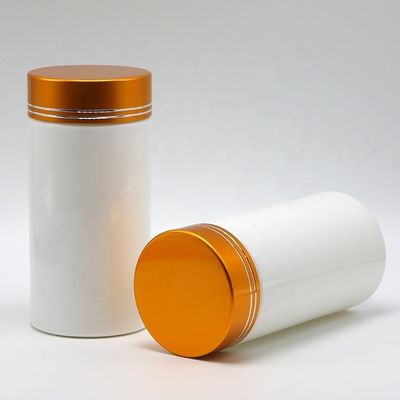PE plástico 200 ml cilindro direito forma de remédio Farmácia garrafas com tampa de alumínio