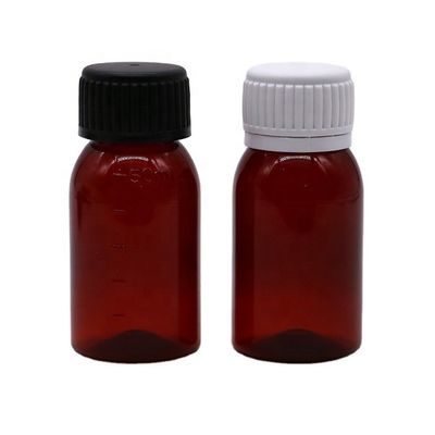 Garrafa à prova de adulteração 50 ml PET para garrafa de xarope para tosse para armazenamento de óleo lubrificante líquido oral
