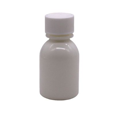 Recipiente com tampa à prova de crianças 60 ml PE Frasco de medicamento líquido oral branco para xarope para tosse