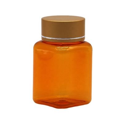 90ml PET Quadrado Botão de pílulas transparentes com várias tampas da empresa farmacêutica chinesa