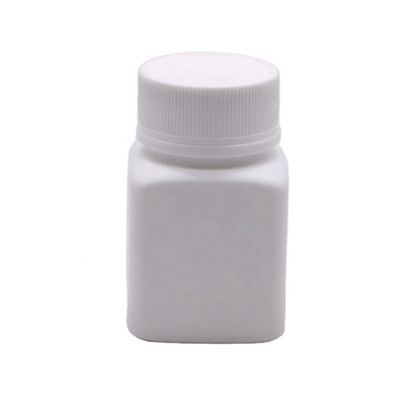 Farmacêutico Industrial HDPE 30cc Quadrado Botão de plástico cápsula de pílula com tampa de parafuso
