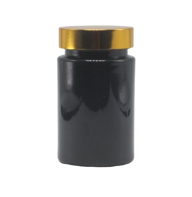 Material de base PET 120 ml Botão de plástico preto para suplemento