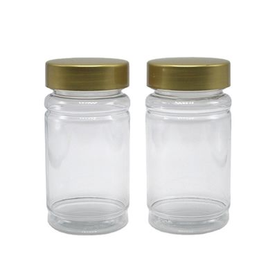 Collar PET 120 ml Botão de plástico em forma de bambu tampa de parafuso para pílula cápsula comprimido suplemento de medicina