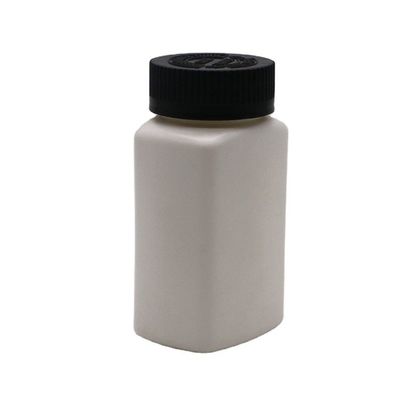 Tela de capuz de 120 ml de HDPE de forma quadrada de cor personalizada recipiente de frasco de pílula vazio