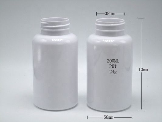 PET 200 ml Farmácia de prescrição garrafa de plástico branco para medicamento