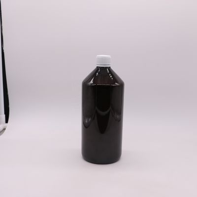 Botelha de medicamento líquido PET translúcido marrom escuro de 1000 ml com tampa anti- adulteração de 28 mm