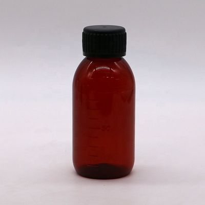 Garrafa com tampa de parafuso de 100 ml PET para suplemento líquido de xarope de bordo