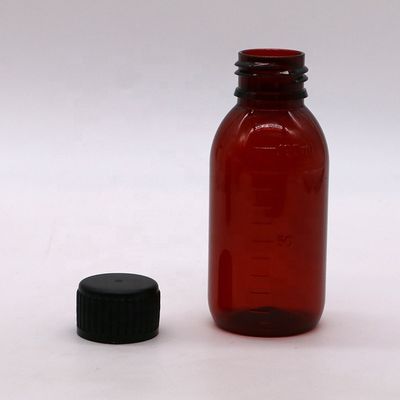 Garrafa com tampa de parafuso de 100 ml PET para suplemento líquido de xarope de bordo