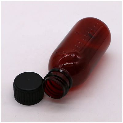 Garrafa com tampa de parafuso de 100 ml PET para suplemento líquido de xarope de bordo