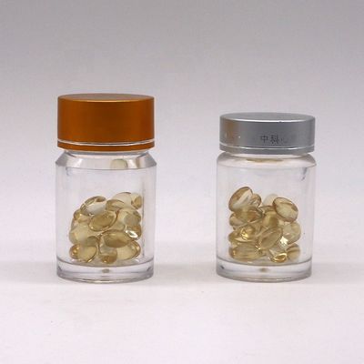 Farmácia Comprimidos de Medicamento Contenedor de 30 ml Garrafa de plástico PS de camada dupla com tampa de alumínio