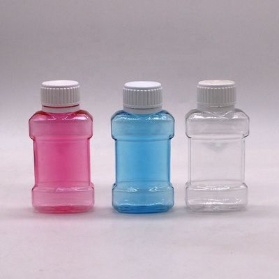 Impressão a cores personalizada 75ml PET garrafa de plástico para lavagem bucal líquido tamanho de viagem