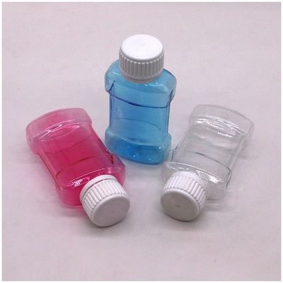 Impressão a cores personalizada 75ml PET garrafa de plástico para lavagem bucal líquido tamanho de viagem
