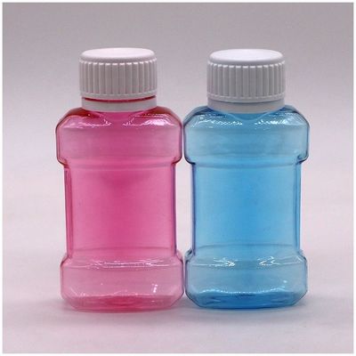 Impressão a cores personalizada 75ml PET garrafa de plástico para lavagem bucal líquido tamanho de viagem
