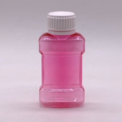 Impressão a cores personalizada 75ml PET garrafa de plástico para lavagem bucal líquido tamanho de viagem