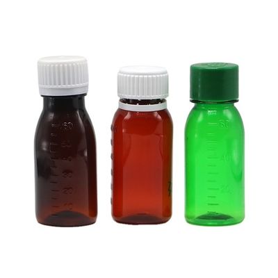 Capuz à prova de adulteração PET 2OZ 60 ml frasco de xarope para tosse para o óleo lubrificante recipiente de armazenamento