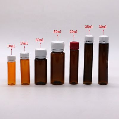 Material do corpo PET Botão de plástico de 50 ml para embalagens médicas e líquidos orais