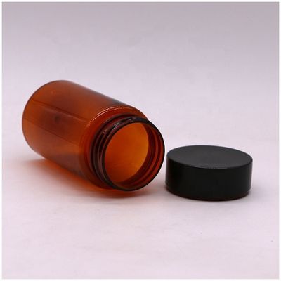 120 ml PET Ambar Cor Redonda Forma de Plástico Fabricado sob Encomenda Botão de pílulas com Coberturas de Parafuso