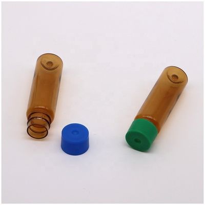 10ml PET de qualidade alimentar Ambar Botão de plástico para medicamento líquido oral Colar Material PET Forma redonda