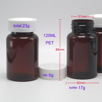 Armazenar de forma segura Suplementos com 120 ml 4 oz Translúcidos de Ambre de Pílulas Containers e Cap