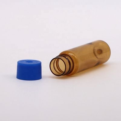 10ml PET de qualidade alimentar Ambar Botão de plástico para medicamento líquido oral Colar Material PET Forma redonda