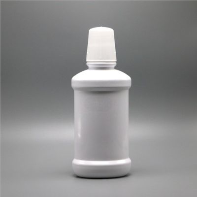 Garrafa de enxaguante bucal de plástico PET de pescoço longo 250 ml para embalagem de enxaguante bucal branco vazio