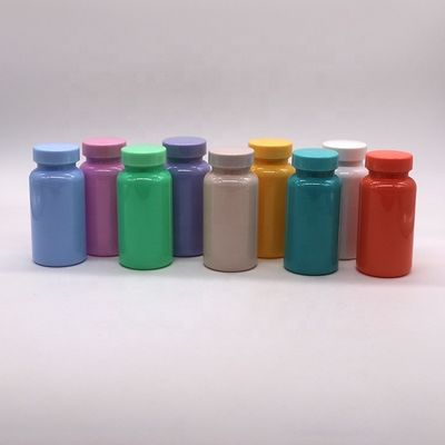 150 mL/5 oz Botão PET personalizado para comprimidos/cápsulas/pólvora/pílula medicina e tampa em relevo