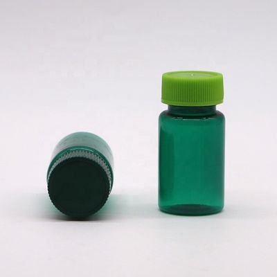 20 ML/ CC frascos de plástico transparente PET com tampa em cor e forma redonda personalizadas
