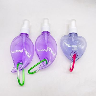 PET coração / forma de folha frasco de spray de plástico com cadeia de chave pendurada colar Material PET