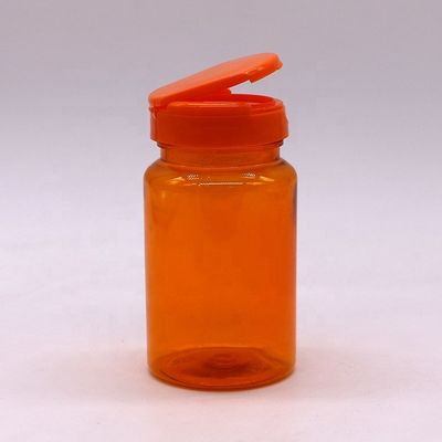 150 ml PET Bottle de cápsula de cor personalizada com tampa de flip top Biodegradable Medicine Bottle