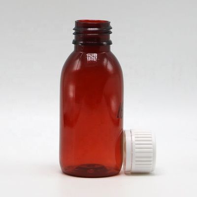 100 ml de medicamento líquido oral de qualidade médica em frasco de plástico com copo de medição incluído