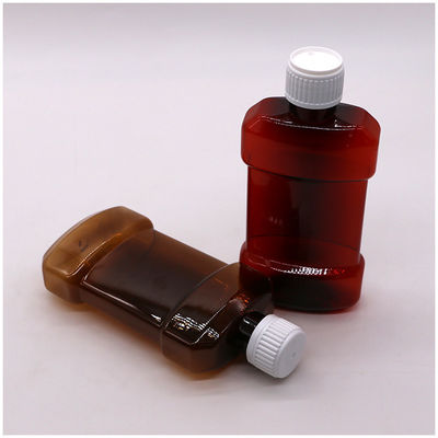 Cores personalizáveis 250 ml PET Limpeza bucal líquida Botão de plástico Tipo de vedação
