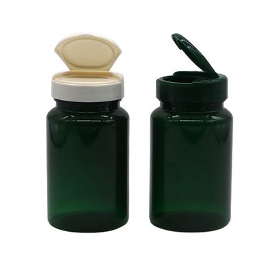 PET 150 ml garrafa boca larga plástico garrafas vazias 5 oz recipientes de cápsulas com tampa de volta