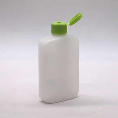 Garrafa cosmética quadrada plana de 120 ml de HDPE com cor personalizada e tampa giratória