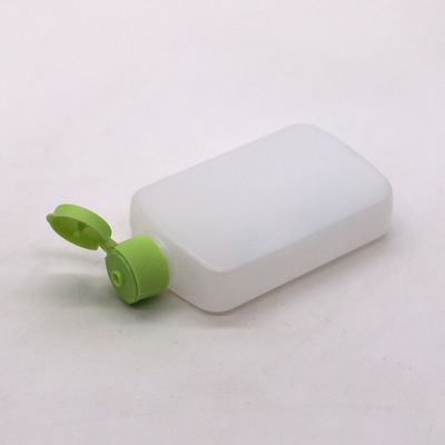 Garrafa cosmética quadrada plana de 120 ml de HDPE com cor personalizada e tampa giratória