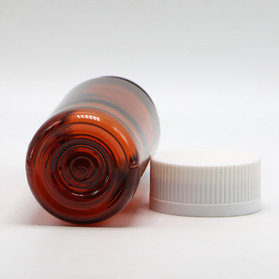 Garrafa de PET marrom de 150 ml para suplementos de plástico líquido e tampas de segurança para crianças