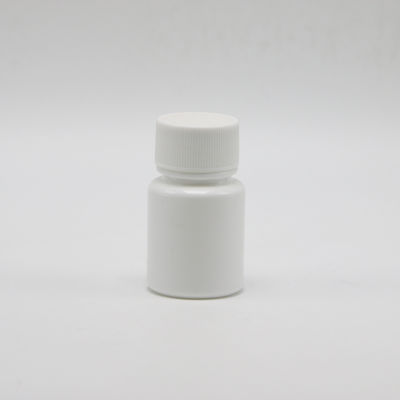 Flasca vazia de plástico branco de formato redondo de 20 ml para armazenamento de amostras de pó químico
