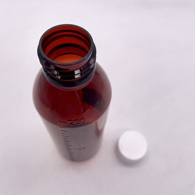 200cc Oval Ambar Farmácia Prescrição Botões PET Medicamento líquido para Armazenamento Farmácia