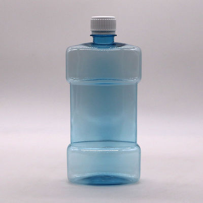 Tela de impressão de 500 ml PET de forma única Limpiador bucal líquido Botão de plástico com tampa de parafuso