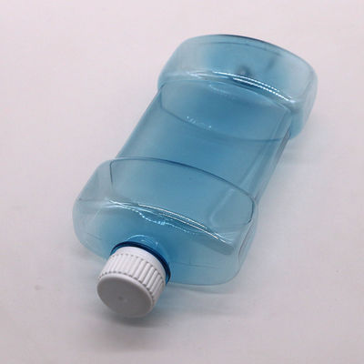 Tela de impressão de 500 ml PET de forma única Limpiador bucal líquido Botão de plástico com tampa de parafuso