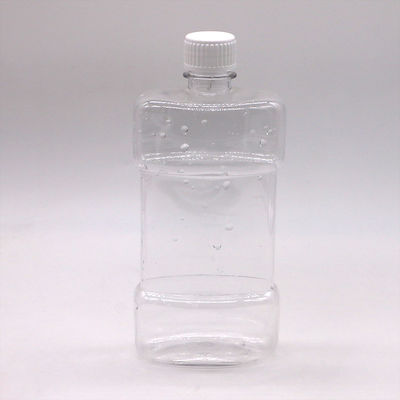 Tela de impressão de 500 ml PET de forma única Limpiador bucal líquido Botão de plástico com tampa de parafuso