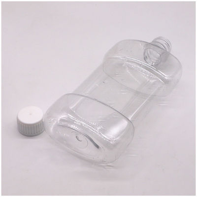 Tela de impressão de 500 ml PET de forma única Limpiador bucal líquido Botão de plástico com tampa de parafuso