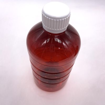 500cc PET Botão de cilindro de plástico para Medicina Suplemento Líquido 500mL/16.9oz Forma redonda