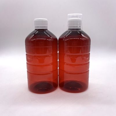 500cc PET Botão de cilindro de plástico para Medicina Suplemento Líquido 500mL/16.9oz Forma redonda