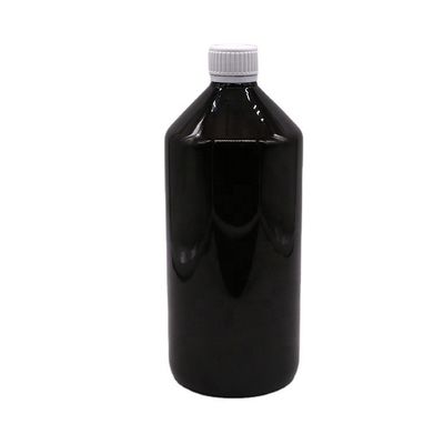 Medicamento líquido 1000 ml Botão de plástico PET translúcido castanho escuro com tampa à prova de adulteração
