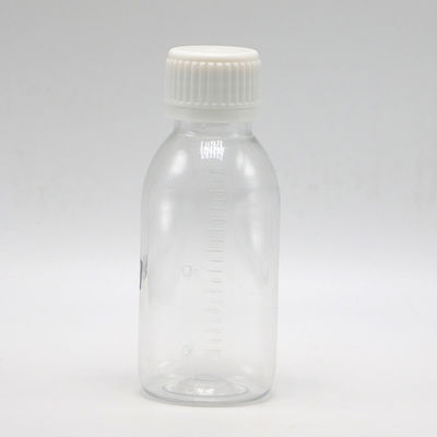 100 ml de frasco líquido de xarope para tosse de bordo redondo com tampa de parafuso e vedação térmica