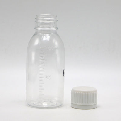100 ml de frasco líquido de xarope para tosse de bordo redondo com tampa de parafuso e vedação térmica