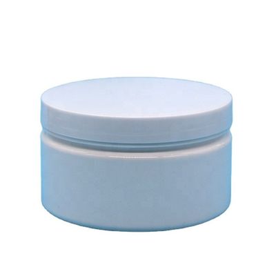 Material de tampa de plástico 8oz Jar de plástico personalizado Forma redonda recipiente de boca larga com tampas