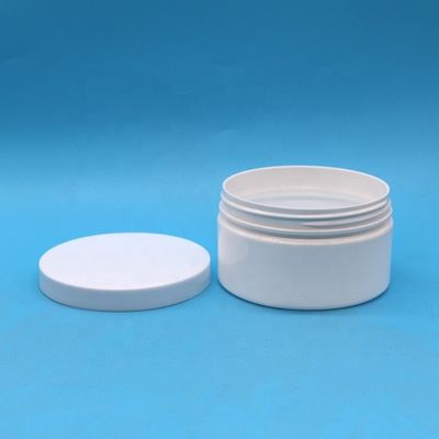 Material de tampa de plástico 8oz Jar de plástico personalizado Forma redonda recipiente de boca larga com tampas